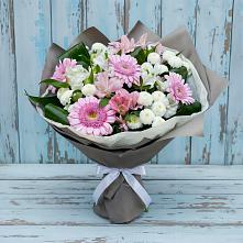 Букет цветов из:  Герберы, Альстромерии и Хризантемы в Хомутовке
