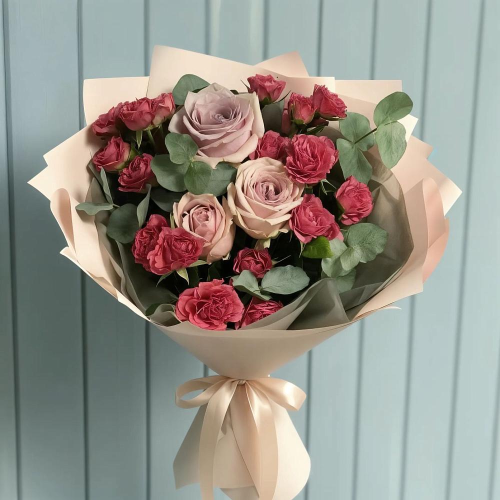 Букет цветов из: Гвоздики и Розы в Хомутовке