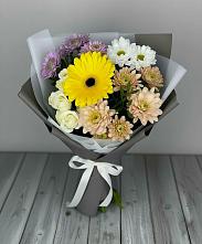 Букет цветов из:  Розы, Герберы и Хризантемы #REPLACE_PRED# Хомутовке