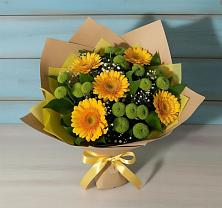 Букет цветов из:  Герберы и Хризантемы в Хомутовке