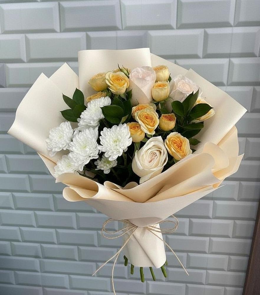 Букет цветов из: Розы и Хризантемы в Хомутовке