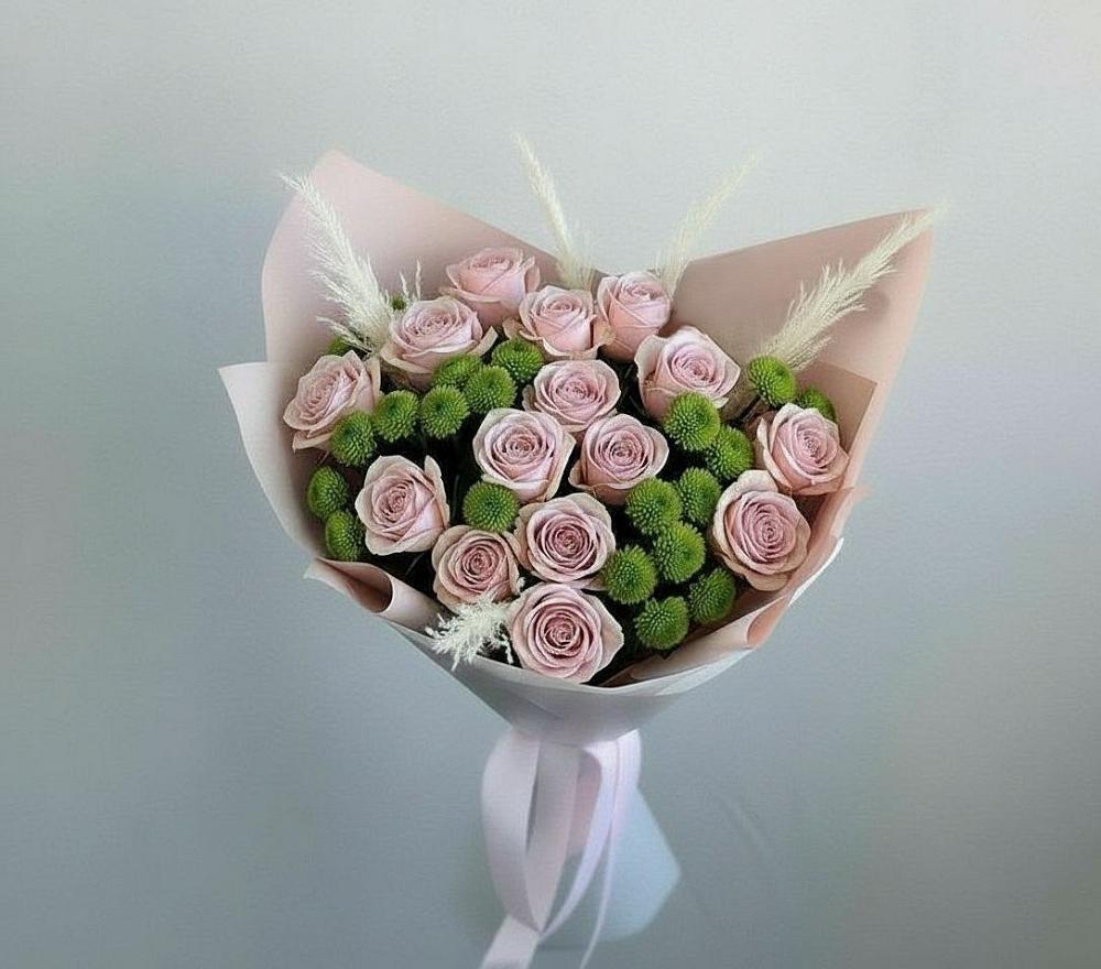 Букет цветов из: Розы и Хризантемы в Хомутовке