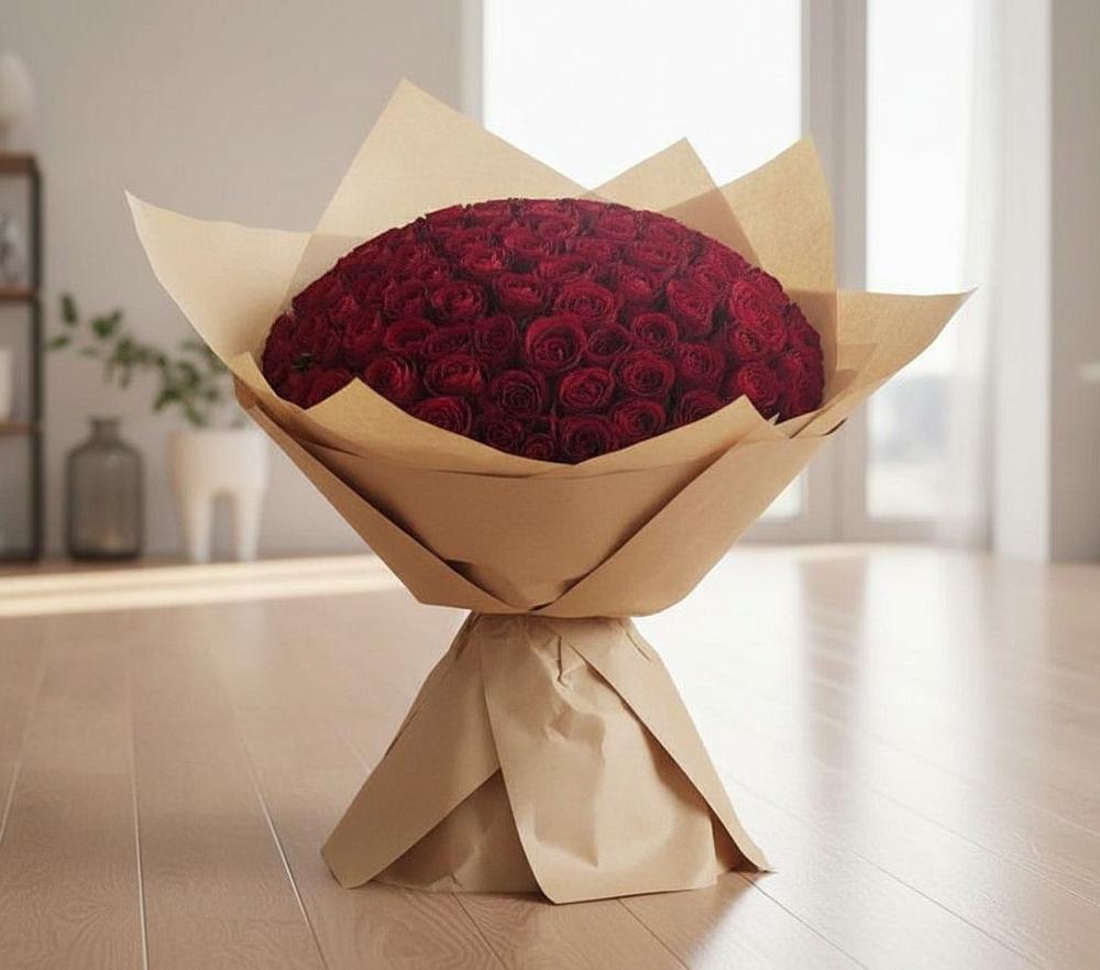 Букет 101 Красная роза в Хомутовке