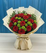 Букет цветов из:  Розы и Хризантемы #REPLACE_PRED# Хомутовке