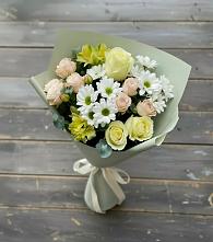 Букет цветов из:  Альстромерии, Розы и Хризантемы в Хомутовке