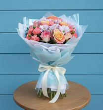 Букет цветов из:  Хризантемы и Розы #REPLACE_PRED# Хомутовке